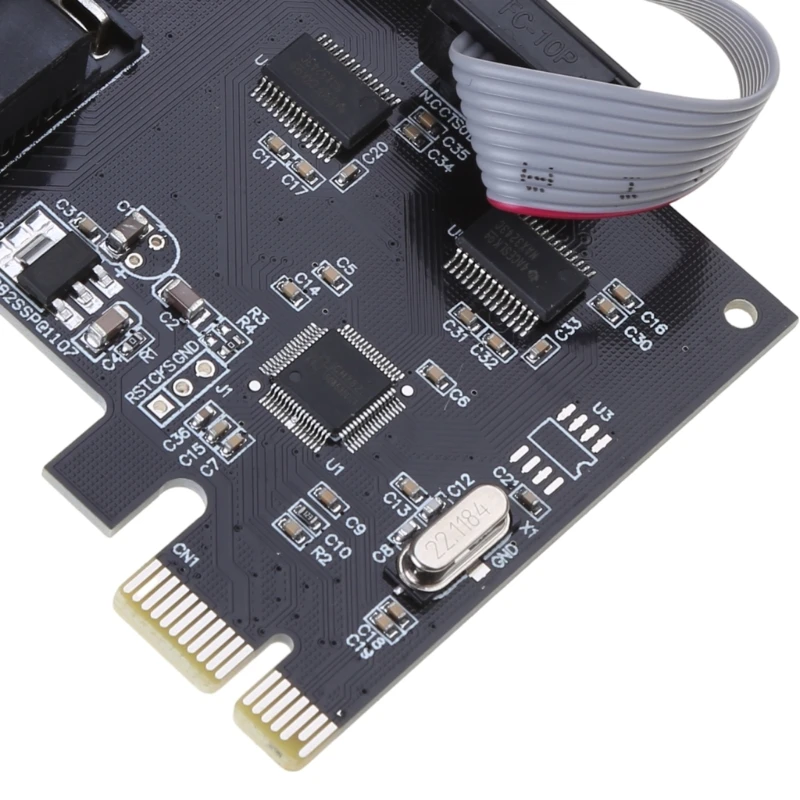 PCI-E to Dual Serial Combo Card RS232 PCI for Express PCIe Adapter Card Dual Way DB9pin 25Mbps AX99100 Chip Fast
