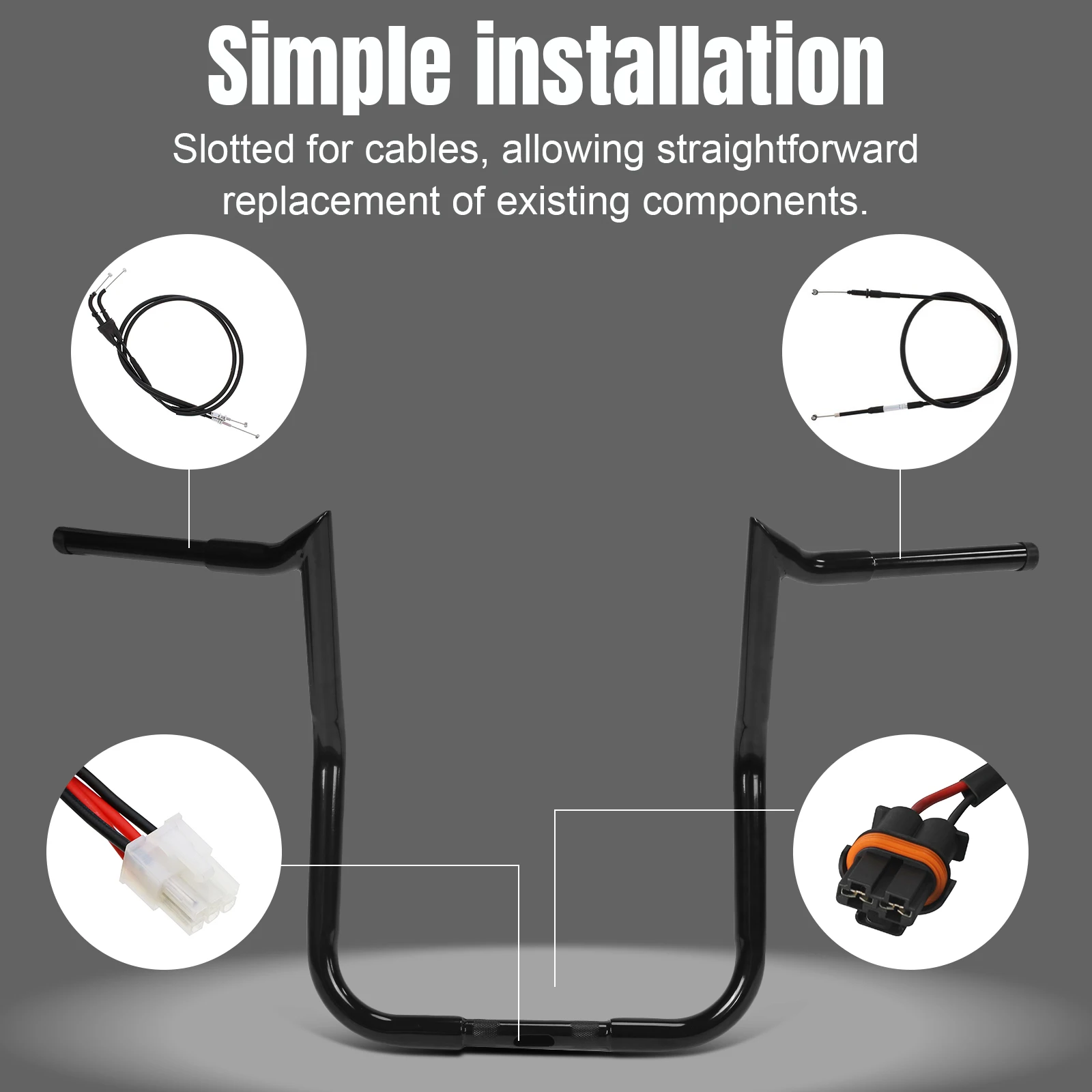 16inch Apes Handlebars Ape Hangers Handlebars Ape Hangers Compatible for Harley