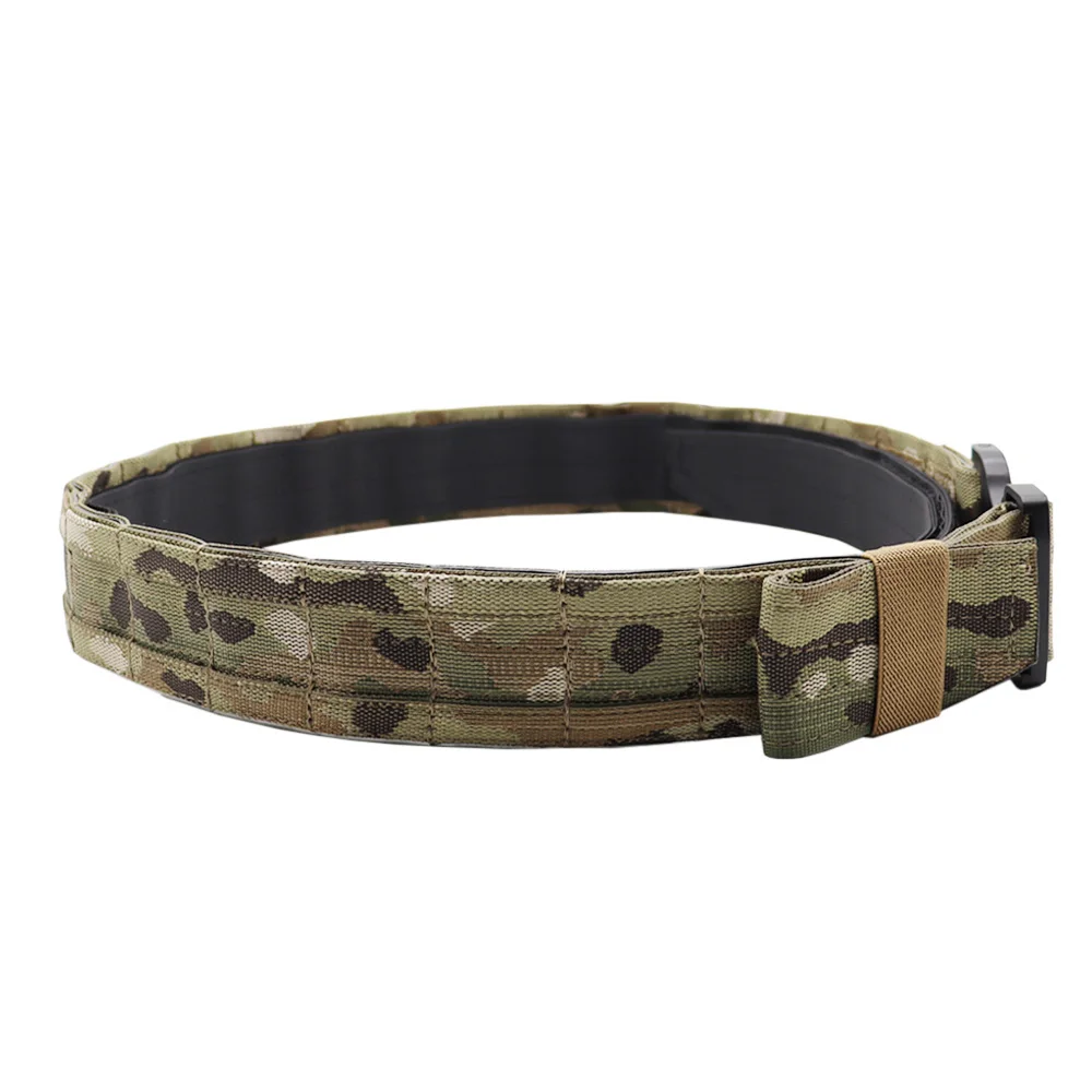 VULPO 2 Inch Tactical Ronin Style Belt Two Layer Quick Release Metal Buckle Belt Molle Waist Belt Hunting Airsoft Combat Belt