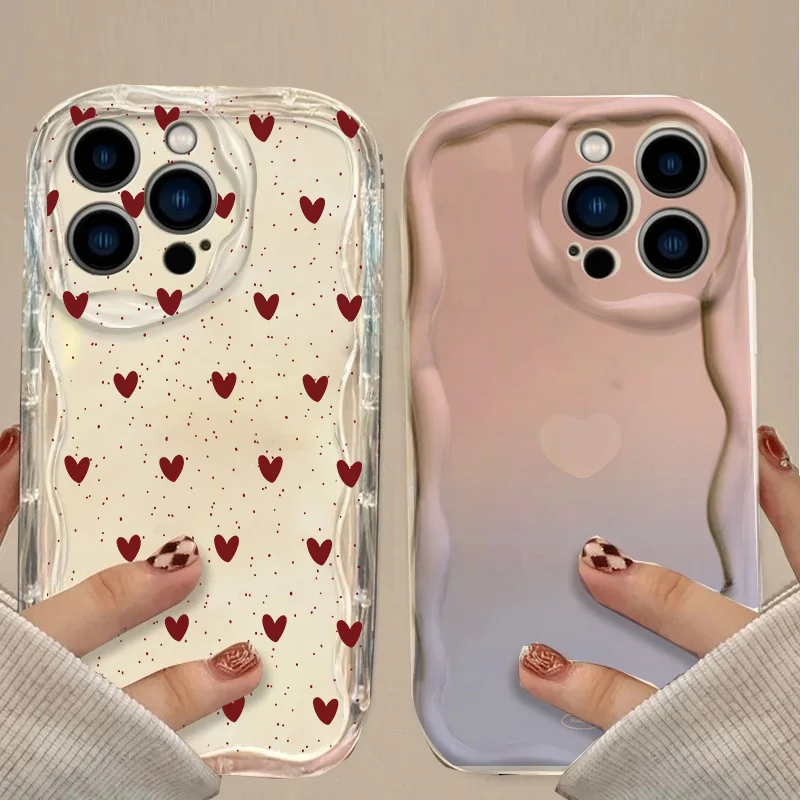 Luxury Little Love Heart Wave Phone Case Cover