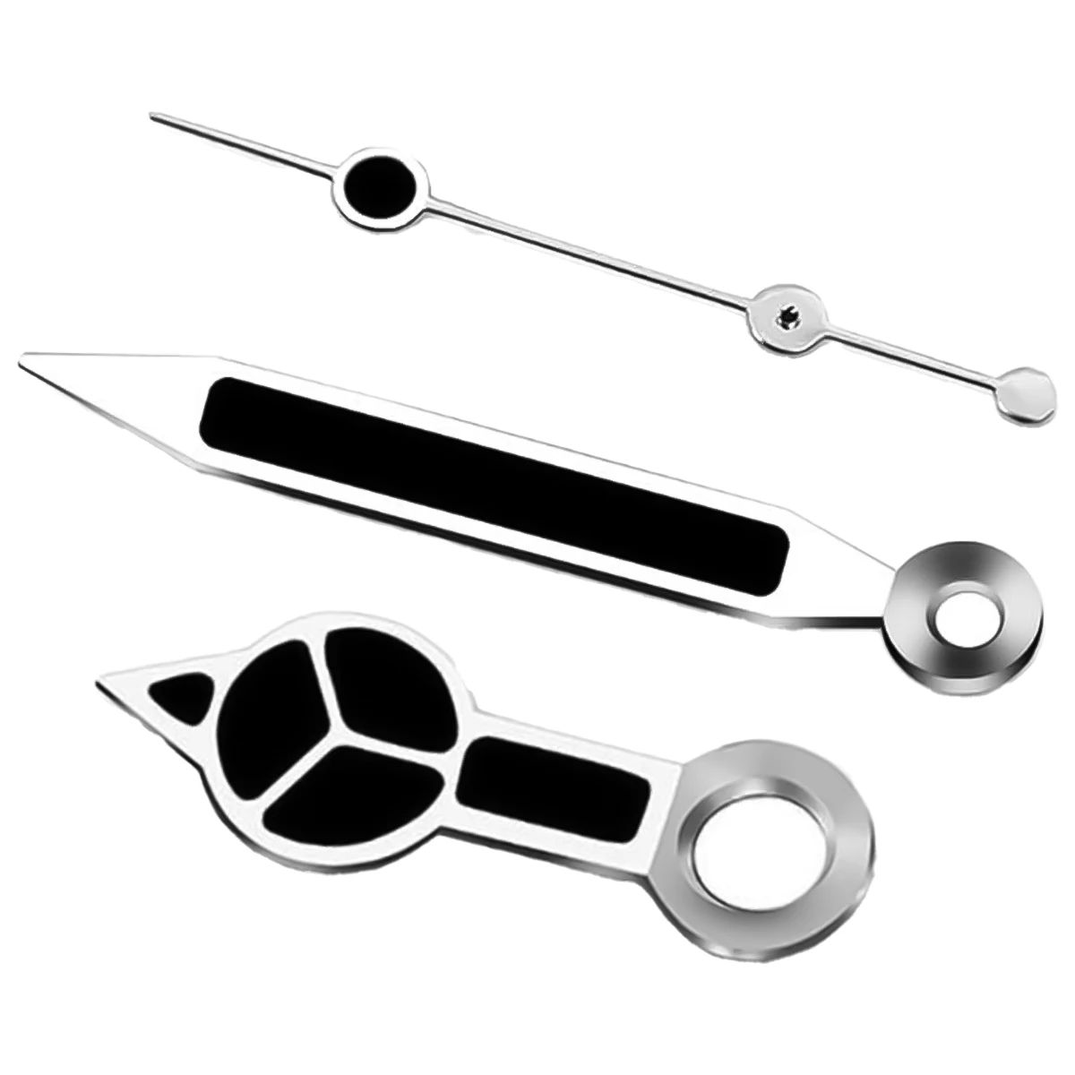 Green Luminescent Edged Watch Hands Accessories in Black and Silver with Orange Accents