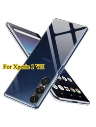 Ultra Thin Transparent Silicone Case with Clear Camera Lens Protection and Soft Phone Cover for Sony Xperia 1 VII (Clear)