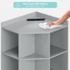 Kids Corner Bookshelf,9 Cubbies Corner Cabinet Wireless Charging with USB Ports and Outlets,Wooden 3-Tier Corner Bookcase 6