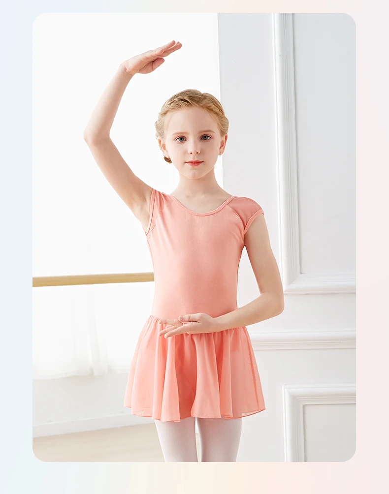 Mädchen Kinder Ballettkleid Mesh-Splice Tanz-Trikot Ärmellos Gymnastik-Trikot Ballerina Ballett-Tutu Trainings-Tanz-Bodysuits – Detail 6