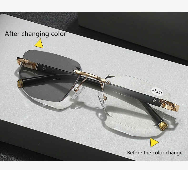Lichtempfindliche, farbwechselnde Anti-Blaulicht-Lesebrille, beliebtes Modell, Lesebrille für Damen und Herren 205 – Detail 1