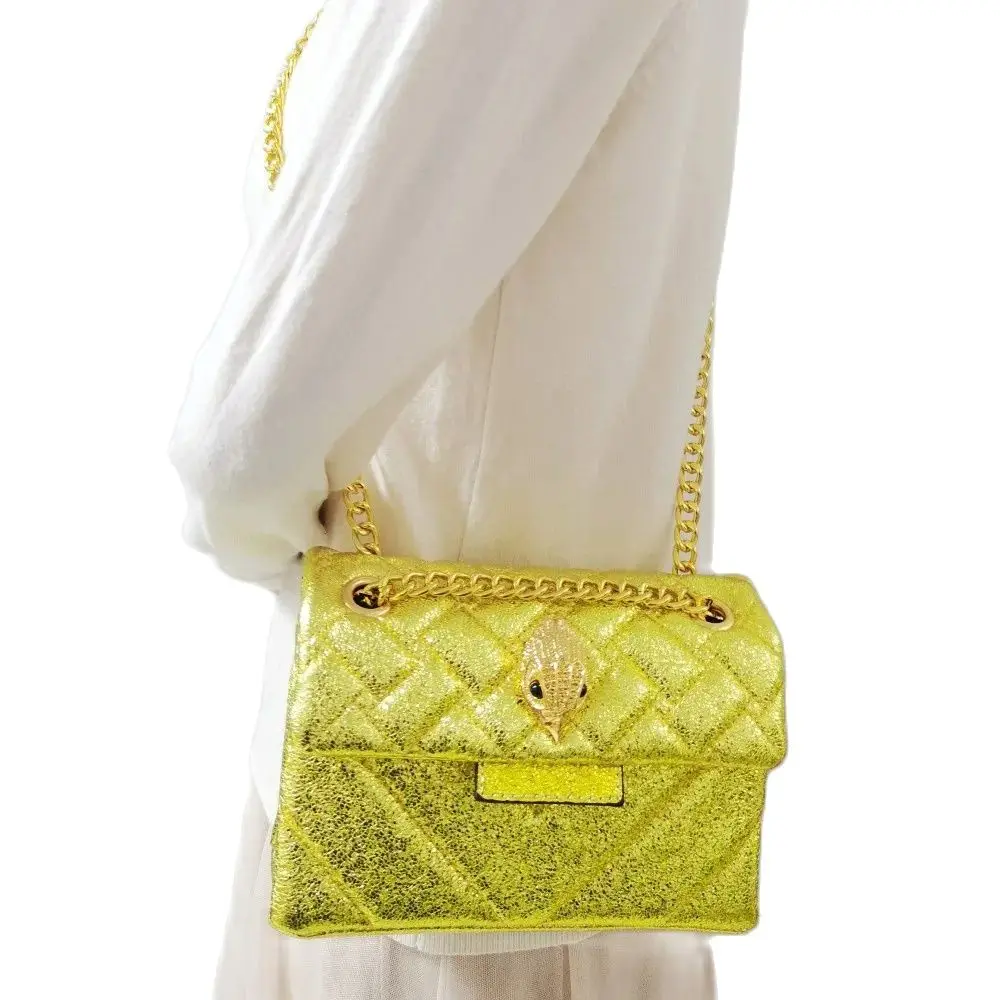 Luxury Shiny Glitter Mini Golden Women Handbag Bling Sequin Quilted Fashion Cross Body Bag