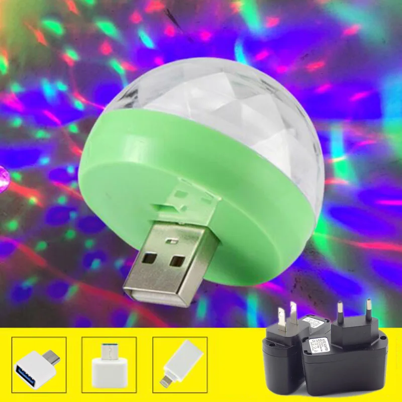 USB Mini Disco Light Ball Portable Led KTV Holiday Party Atmosphere Interior Colorful Decor Home Lamp W28
