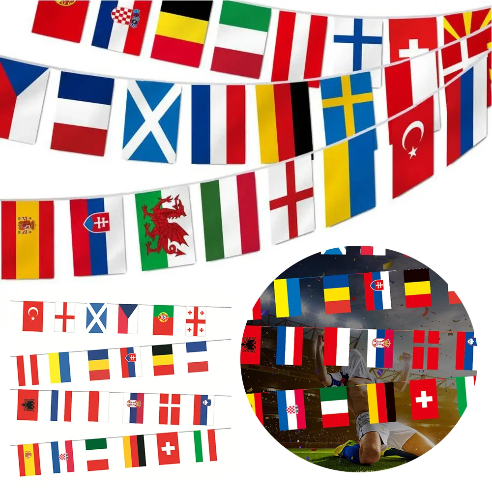 2024EuropeseLandenVlagPolyester7M24LandenHangendeStringVlaggenVlaggenNationale