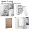 Computer Wall Mounted Folding Laptop Desk w/Multiple Storage,Modern Space-Saving 4