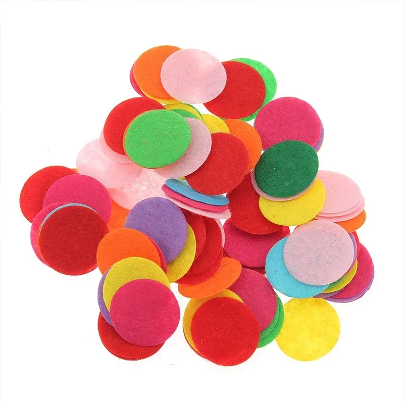 200pcs/lot 15-30mm Round Felt Cloth Felt Fabric Polyester Fabrics Needlework Diy Needle Sewing Handmade /Craft/Scrapbooking felt fabric sheet
