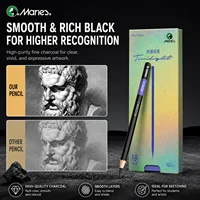 Marie's Sketch Charcoal Pencil 10Pcs Soft / Medium/Hard/ Extra-soft Drawing Pencils Set Carbon Pencils for Kit Sketching Shading 6