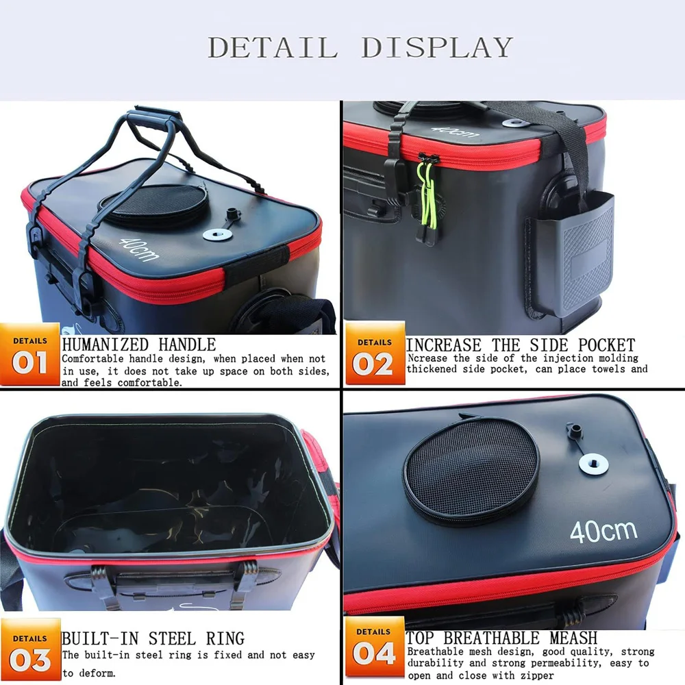 小物入れ Waterproof Folding Bag Portable EVA Thicken Waterproof Zipper Fishing Box Portable