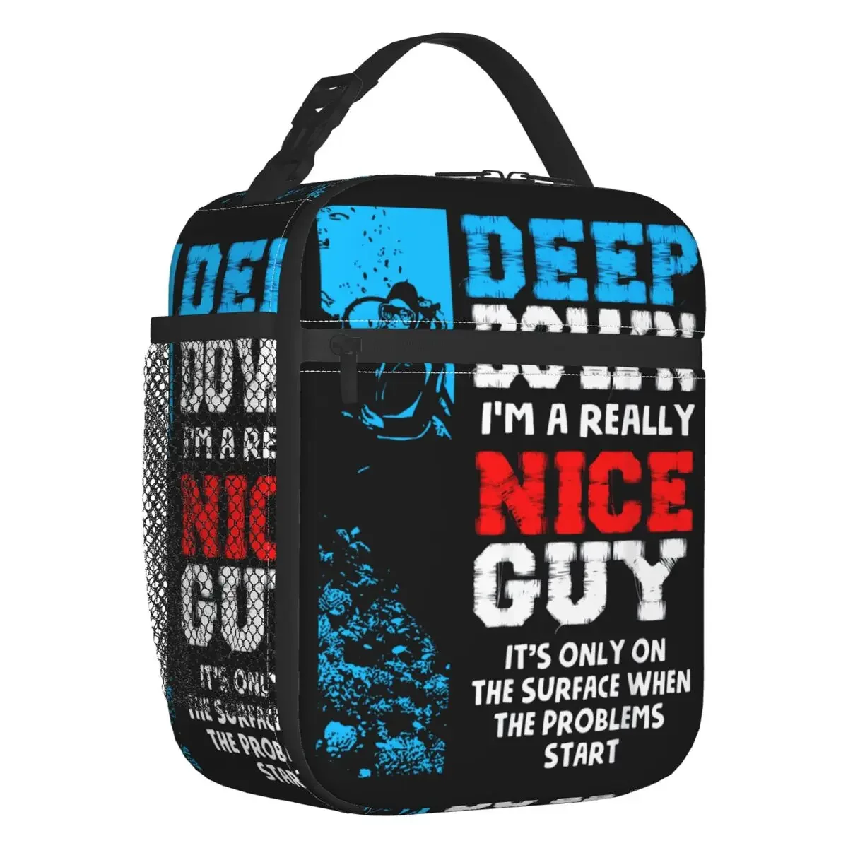 

Scuba Diving Insulated Lunch Bag For School Office Deep Down Im A Really Nice Guy Waterproof Thermal Cooler Bento Box Women