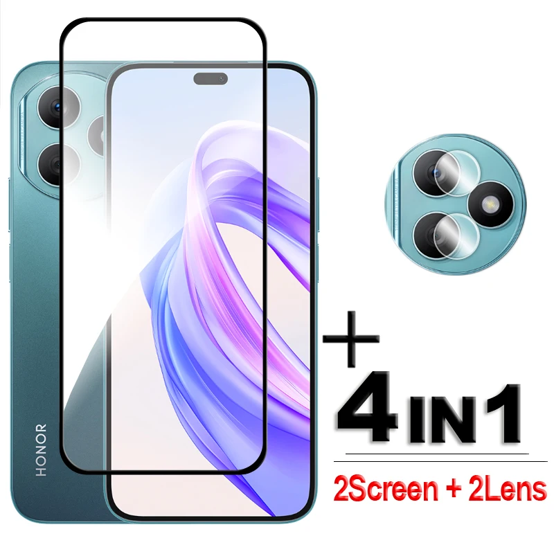 

4in1 For Honor X50i Plus Glass For Honor X50i+ Tempered Glass 2.5D Full Cover Screen Protector For Honor X50i Plus Lens Film