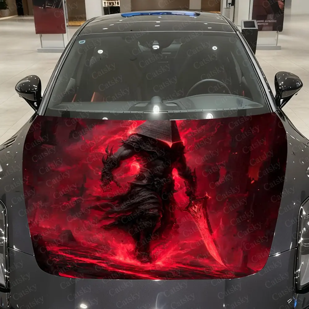 Adesivi per coperture per auto Sword Wielding Warrior: design estetico per auto, pellicola in vinile resistente, pellicola protettiva antigraffio, adatta