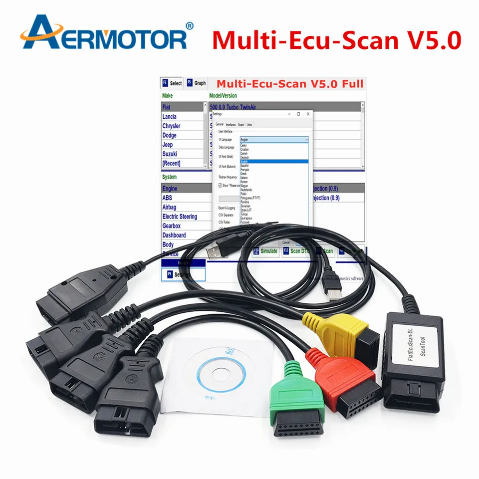 4 stücke OBD2 Für Fiat ECU Scan Diagnostic Kabel M... – Viceal