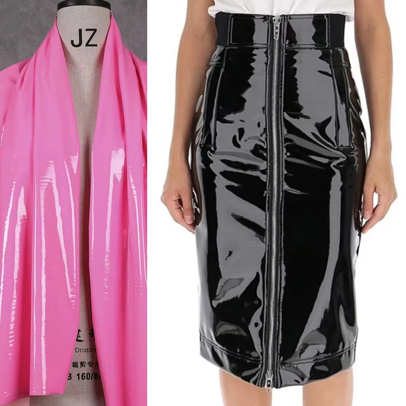 Minigonna Pelle Sintetica Lucida Minigonna Corta In Pelle Sintetica Lucida Bodycon Aderente Vita Alta Taglia - Foto 5