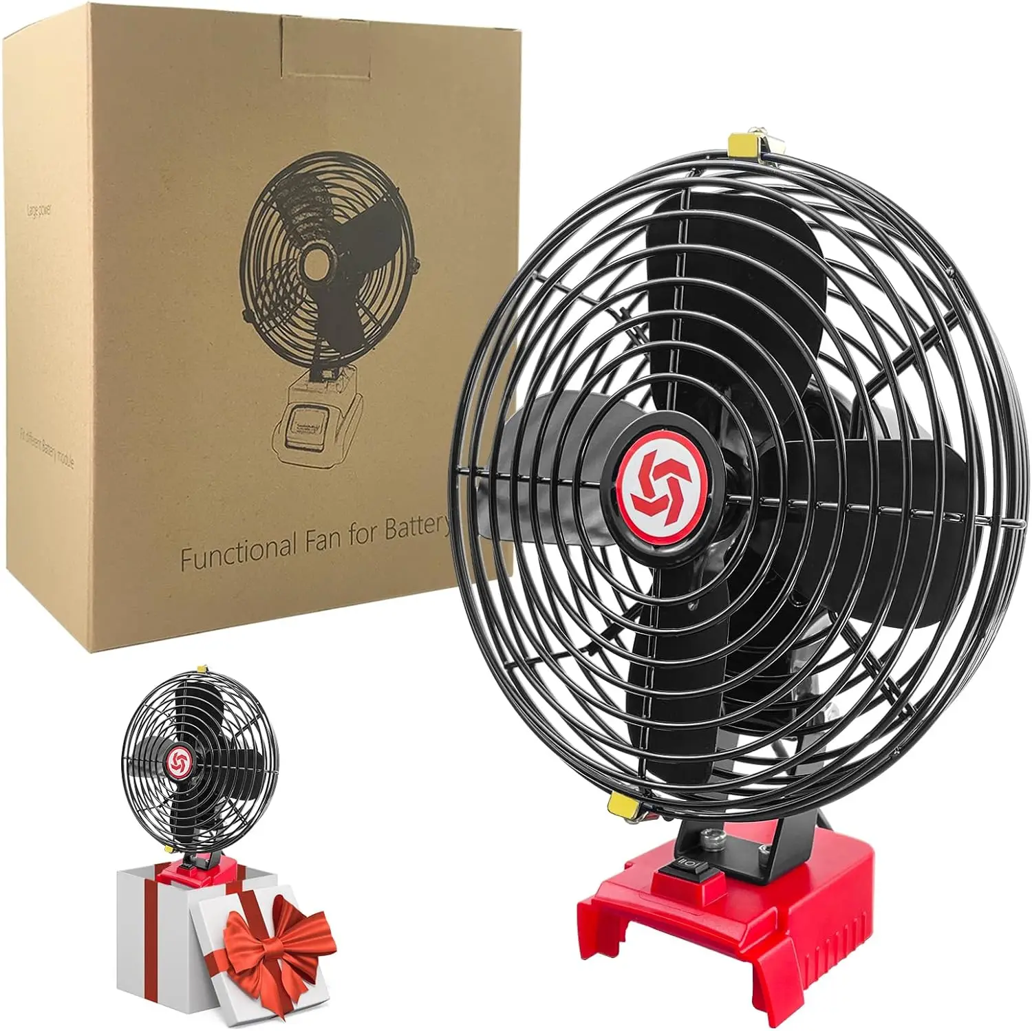 Portable Cordless Fan Compatible with Milwaukee 18V Battery Fan for Workshop Outdoor Camping Travel Work