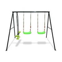 Swing Sets for Backyard 550LBS 3 Seat, Swingset Outdoor for Kids, Swing Set with Glider, 2 Blet Swings 1