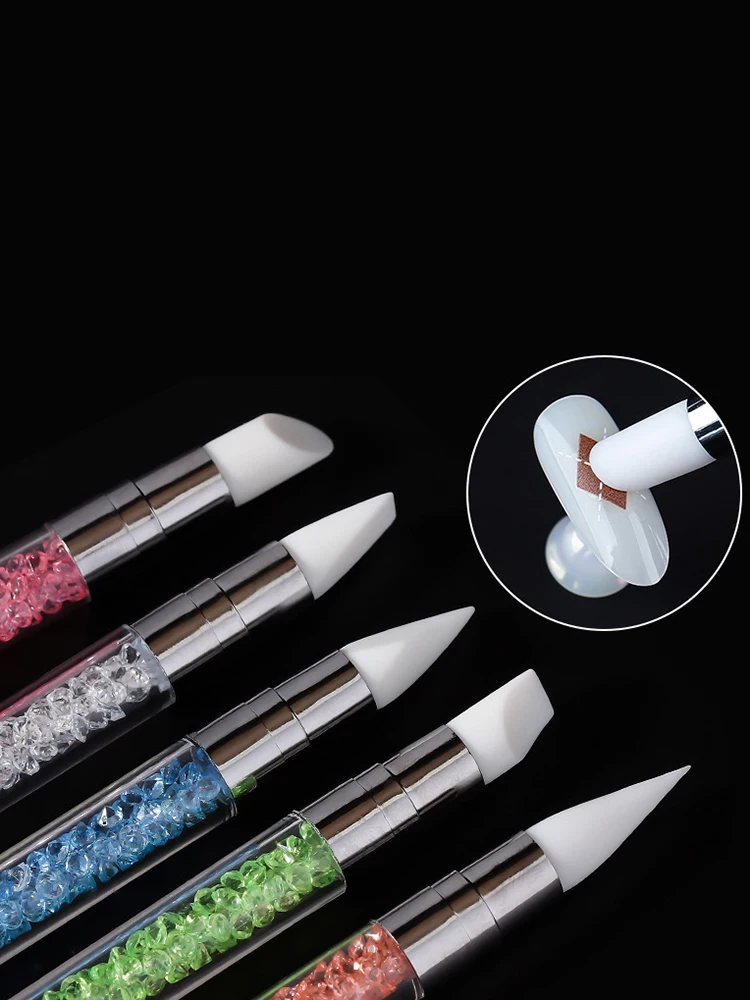 Double headed single silicone pen construction painting brush flower pen nail DIY tool 2