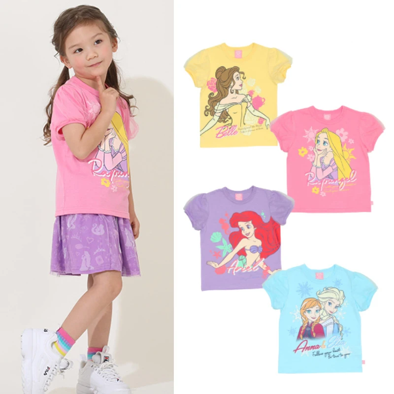 Новинка, летняя футболка с короткими рукавами в стиле аниме Kawaii Rapunzel для девушек