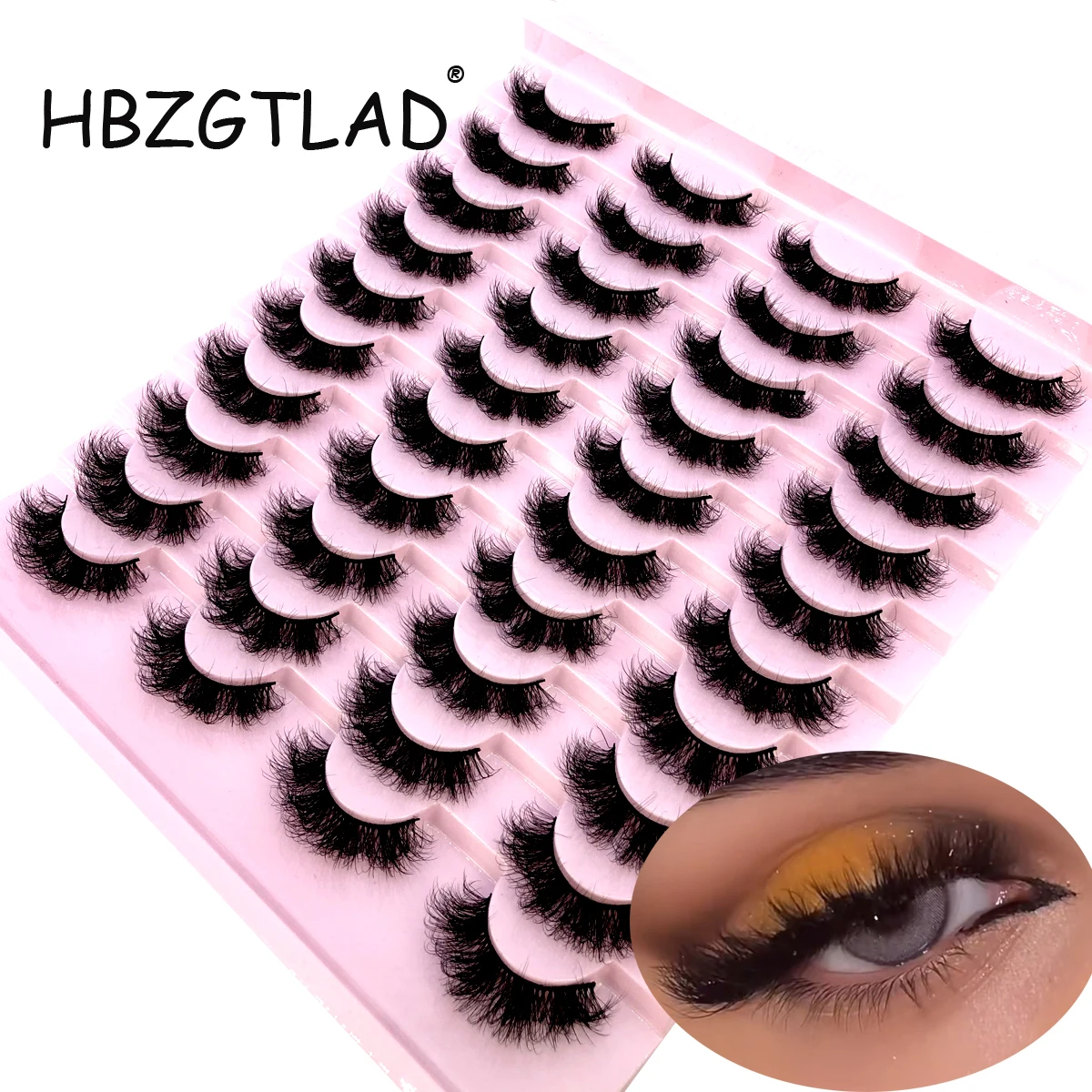 HBZGTLAD 20 pairs lashes 3D Faux Mink Lashes Natural False Eyelashes Dramatic Fluffy Soft Volume Lashes Eyelash Extension Makeup