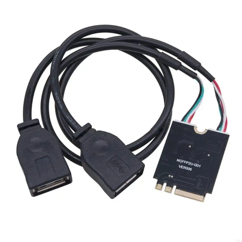 D5BB M.2 A+E Key to Double USB 2.0 Cable Notebook External Separate Cable Converter Card for Educational Use