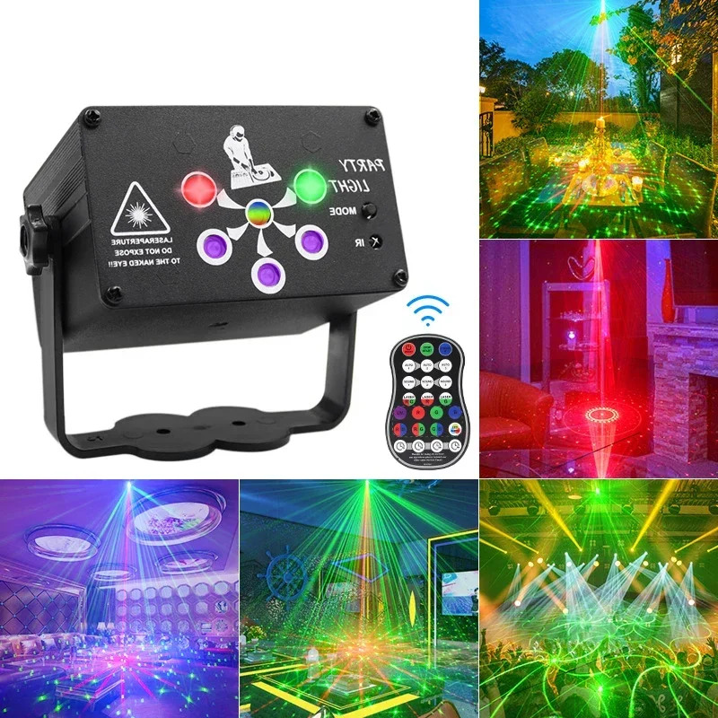 

120in1 6-hole Mini Ktv Laser Light UsbDJ Christmas Starry Sky Projection Light Stage Lighting Effect Light Bar Atmosphere Light