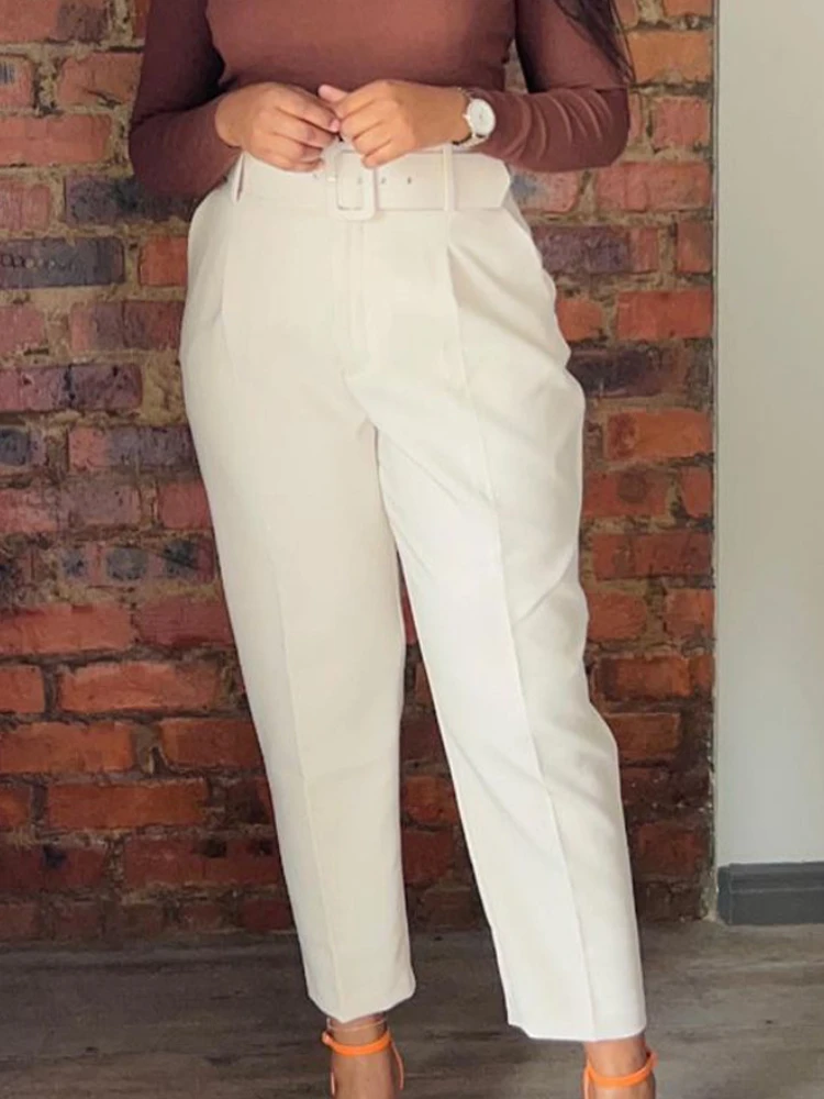 

Women's Pants Summer Korean Fashion High Waist Solid Color Commuting Casual Suit Pencil Trousers Clothing Streetwear Women