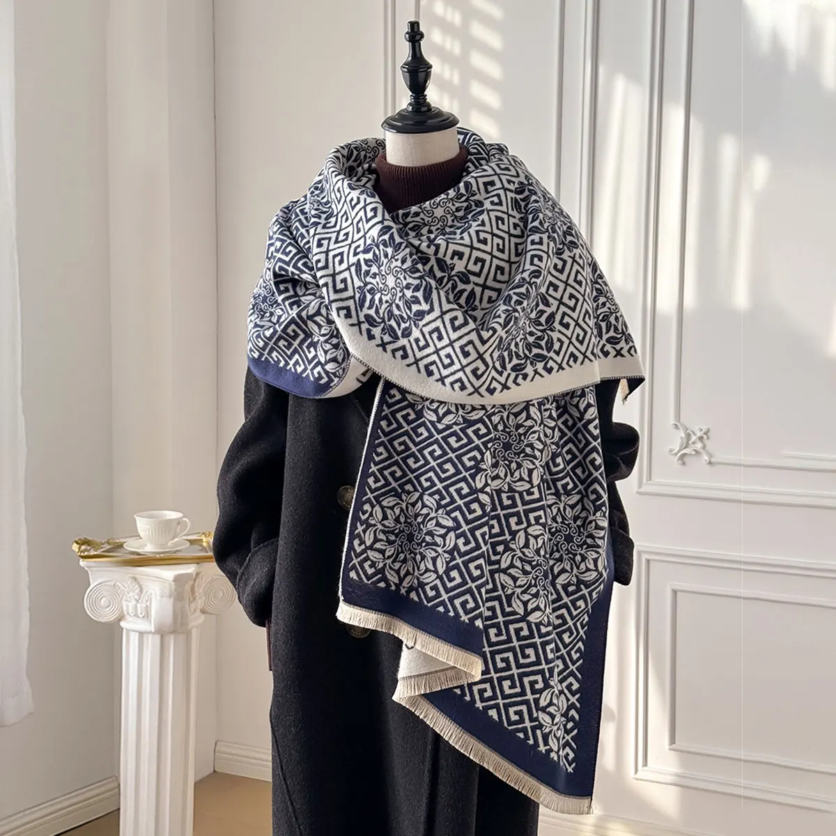 2025 Women Design New Luxury Winter Imitation Cashmere Warm Pashmina Blanket  Female Shawl Wraps Thick Foulard Bufanda Scarf