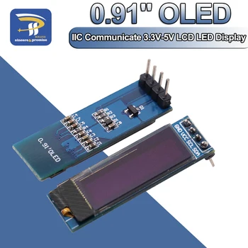 0.91 pollici 12832 colore bianco e blu 128 x32 OLED LCD Display a LED modulo schermo 0.91 "IIC comunicare 3.3V-5V per Arduino PIC