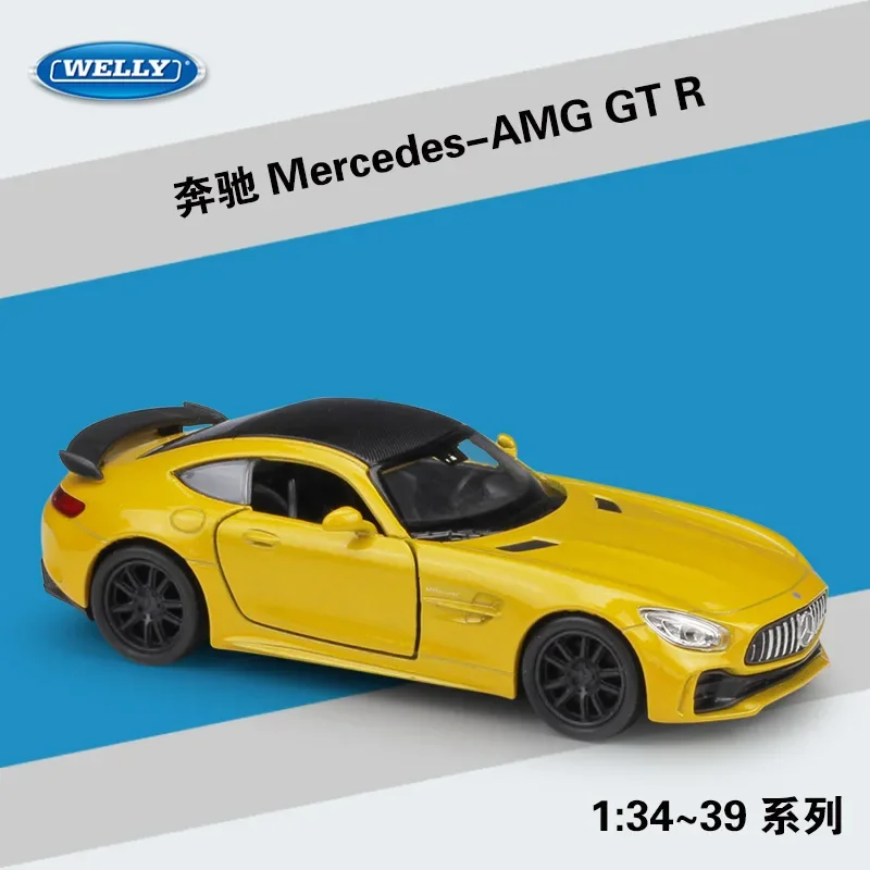 Welly 1:36 Mercedes Benz Amg Gt R Modello In Lega Auto Pressofuso In Metallo Modello Pull-Back Veicoli B90