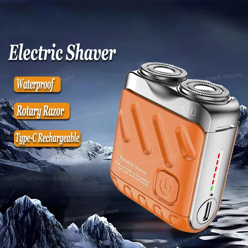 Electric Shaver Men Waterproof Type-C Rechargeable Mini Travel Rotary