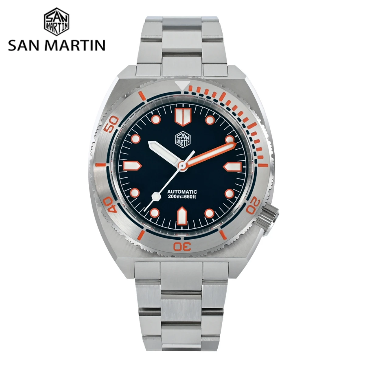San Martin Orologi Meccanici Orologi Da Uomo Diver Swim Sports 40Mm Yn55 Automatic Montre Luxe Homme 20Bar Luminoso Sn0067