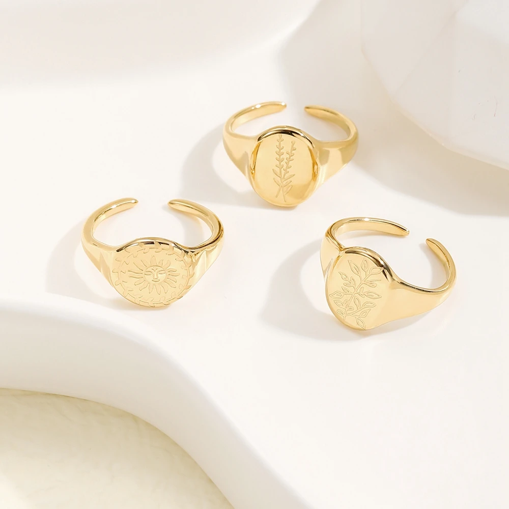 WILD & FREE Punk Stainless Steel Massive Rings for Women Charm Vintage Aesthetic Jewelry 3