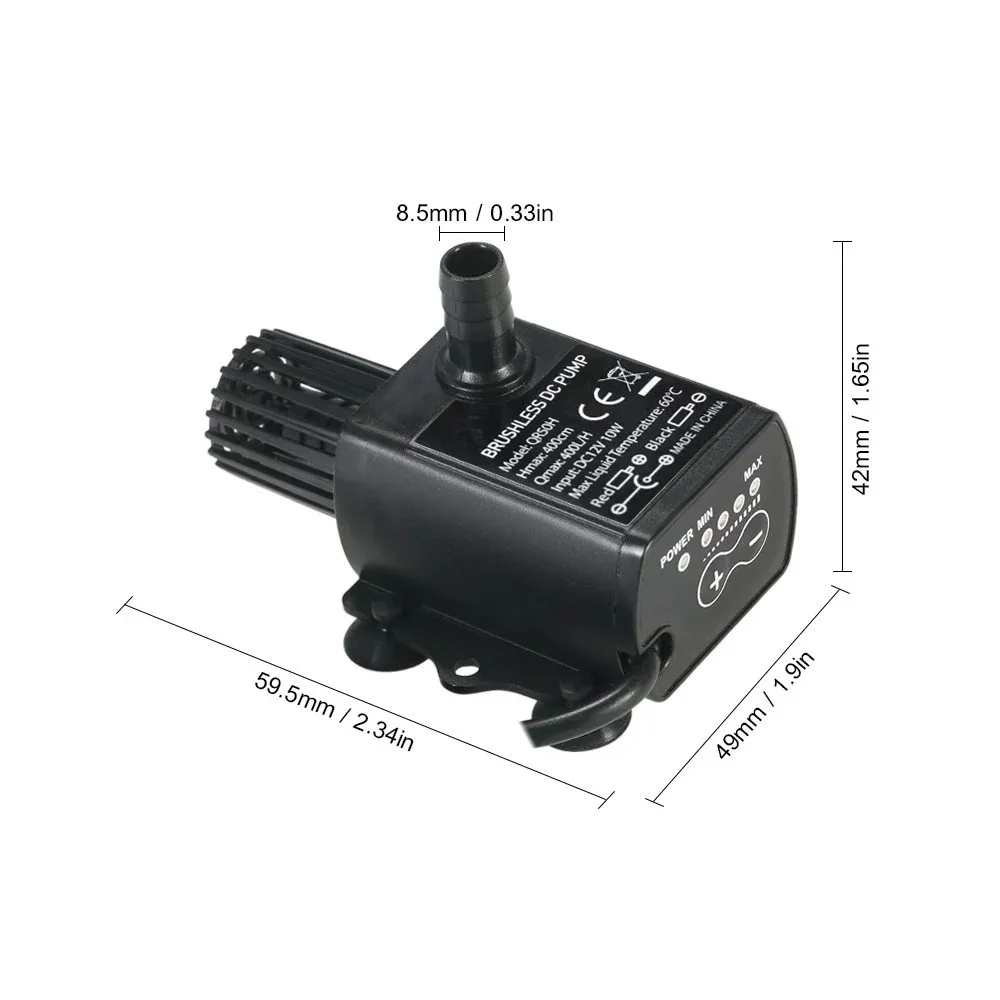 DC12V USB 5V Mini 4 Modes Adjustable Brushless Water Pump adjustable water pump