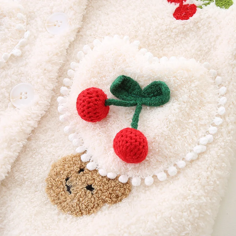 Craft Supplies 5Pcs Weave Knitted Wool Green Leaf Red Cherry DIY Girl Earrings Pendant Hair Hat Bag Key Ring Clothing Accessories