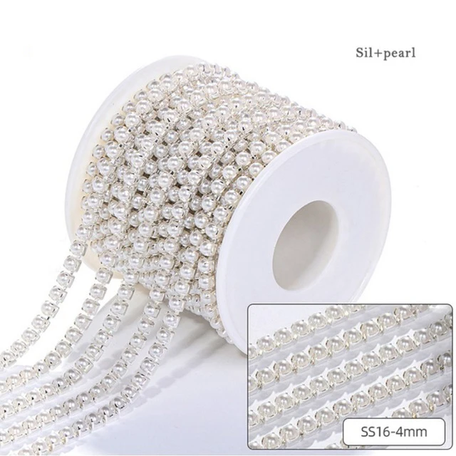 XiChuan 1 Yard 10 Colors Claw Rhinestone SS6 SS8 Crystal Tassel Diy Clothes Earring Accessories Beads Diamond Rhinestone Chain Sliver Pearl