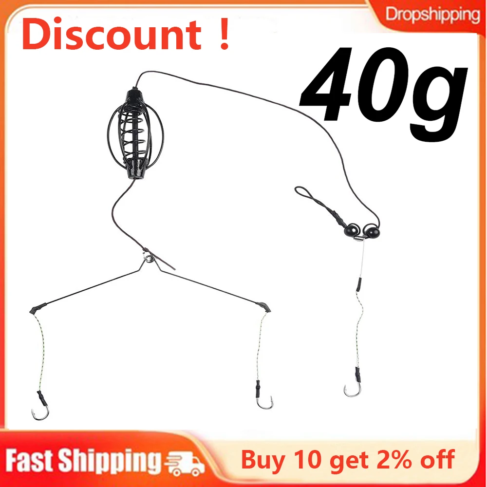 1Pc Bait Carp Fishing Feeder 35Cm Esche Da Pesca Gabbie Hook Rig Hollow Sinker Metodo In Linea Gabbia Feeder Pesca Accessori Per La Pesca