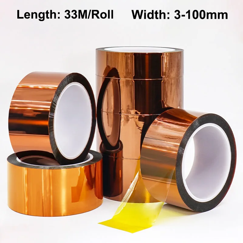 

1pc 33M/Roll 3mm-100mm Heat BGA Thermal Insulation Polyimide Insulating High Temperature Adhesive Tape 3D Printing Board Protect