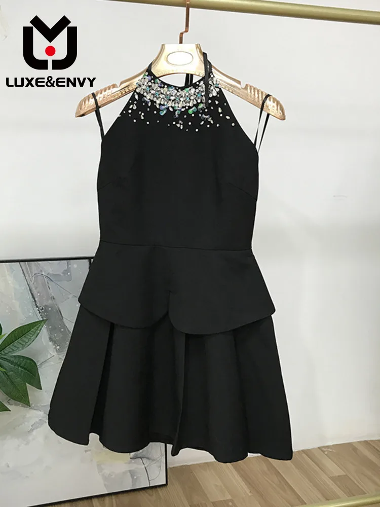 

Роскошная & ENVY [] юбка-трапеция с вырезом «Бриллиант», с открытой спиной, новая коллекция, плиссированное платье из двух частей