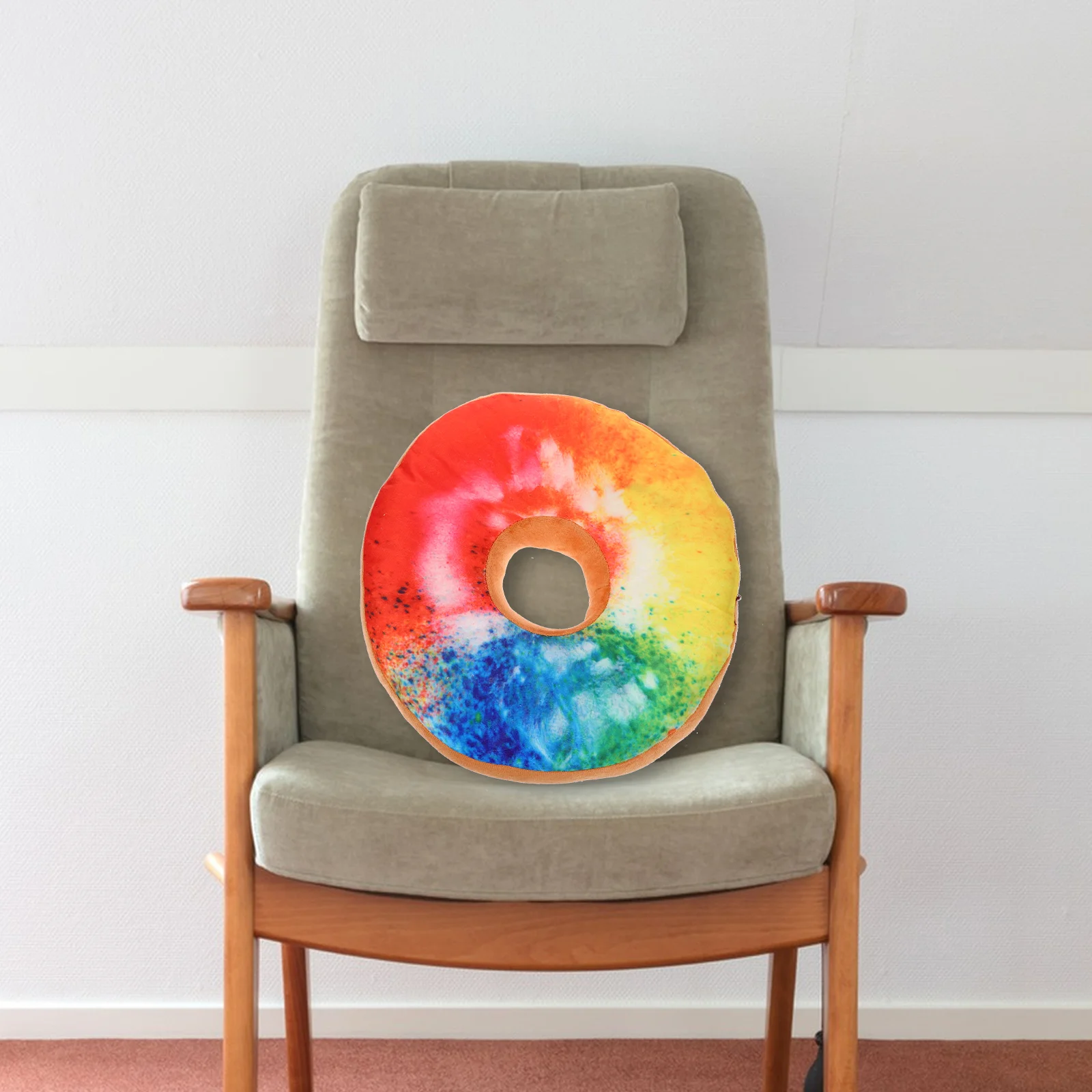 

35X35cm Soft Throw Pillow Simulation Doughnut Cushion Chair Seat Cushion Noon Break Office Cushion