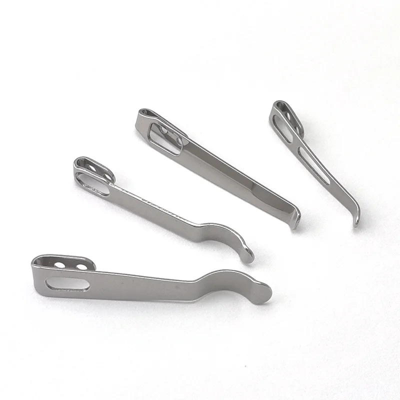4 Types 420 Stainless Steel Knife Pocket Clip Back Clamp with 3pcs M2.5 Screws DIY Make Replace Accessories Parts