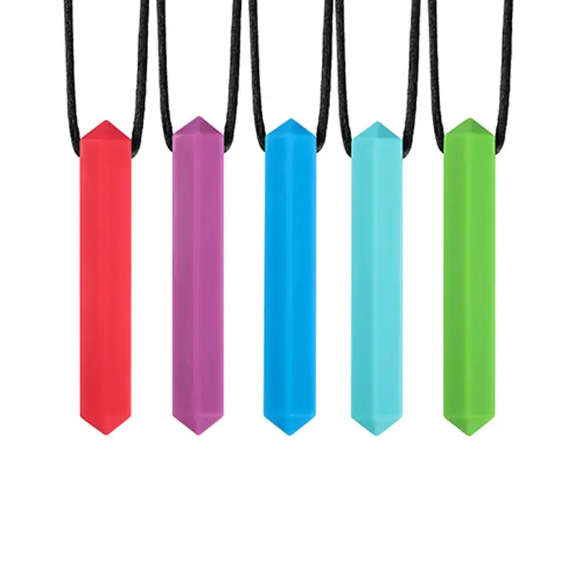 

C5AA Sensory Chew Necklace Teether Necklace Toy for ORAL Motor Teething Biting Needs