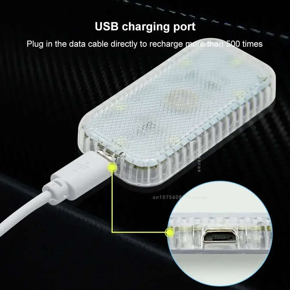 Portable LED Car Touch Light with USB Charging for Interior Roof Reading