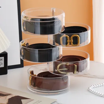 Rotating Multi-Layer Jewelry & Belt Organizer – Transparent Display Case 1