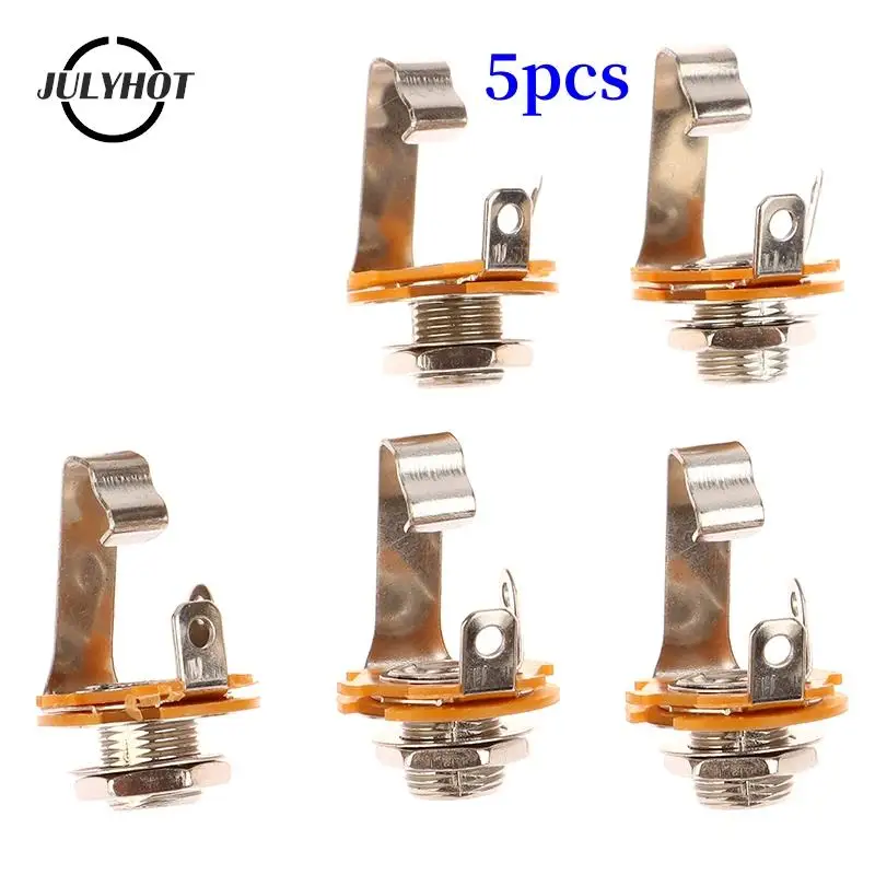 5Pcs Prese Elettriche Per Chitarra Supporto Per Piastra Jack Jack Da Incasso Cromato Per Accessori Per Chitarra Per Chitarra Elettrica Tele