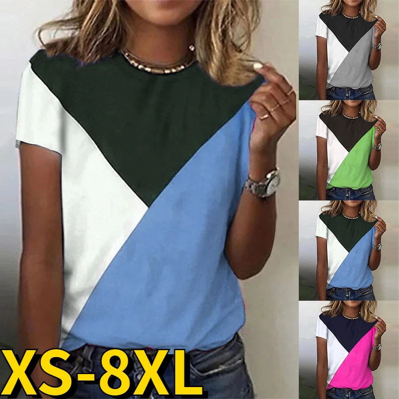 

2023 Sumemr Fashion Casual Pullover New Design Printing Tops Tee Shirt Women's Everyday Round Neck T-shirt Loose Short Sleeve
