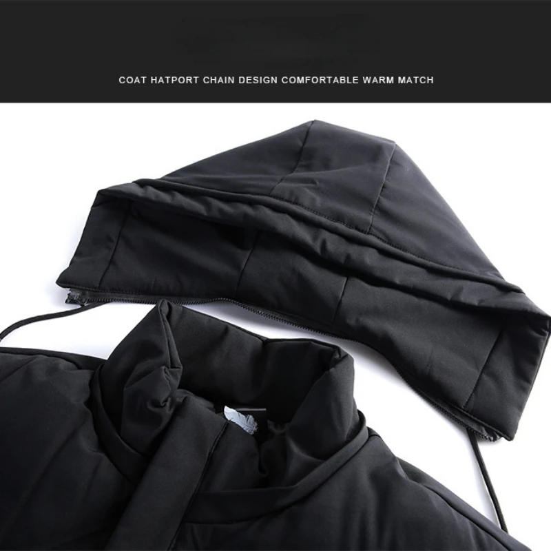 2023 High Quality Brand Hooded Puffer Jacket Men Winter Coat Parkas Thick Warm Windbreaker Men Clothing Solid Long Sleeve Casual