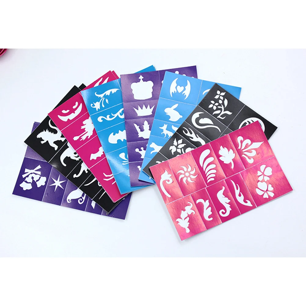 

Halloween Face Kids Tattoos Templates Painted Stencils Glitter Airbrush Child Face Paint Tattoos Stencil (Random Patterns)